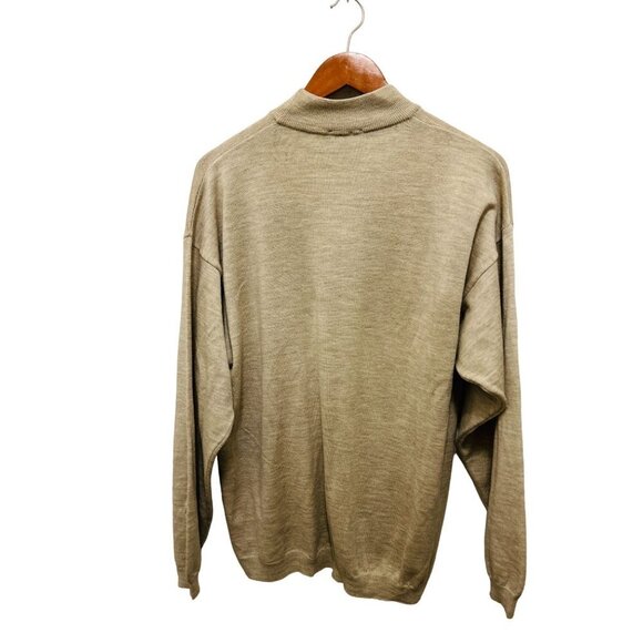 Made in Italy BARNEYS Merino Wool Pullover Knitted Sweater Beige Size Med - Picture 5 of 7